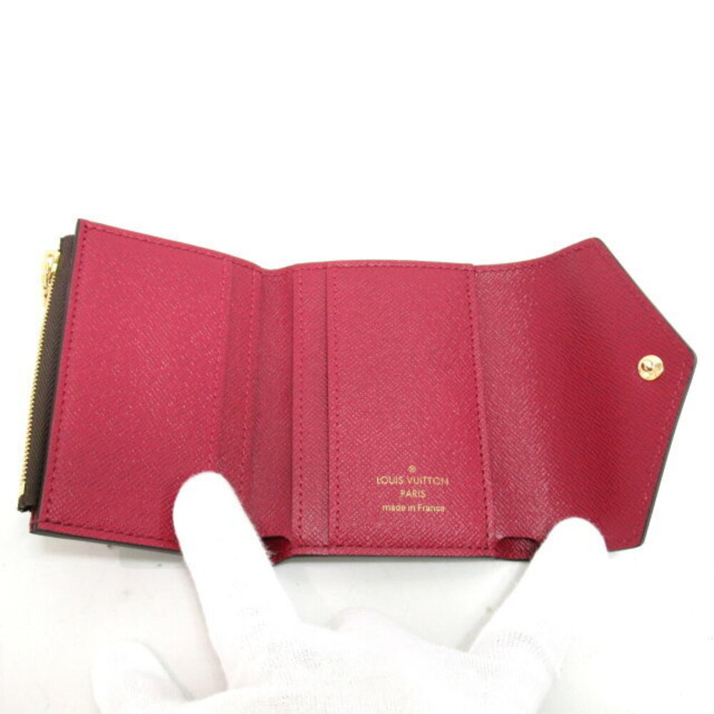 Louis Vuitton Zoe Portefeuille Wallet Tri fold Brown Purple Fuchsia Pink - Picture 5 of 10